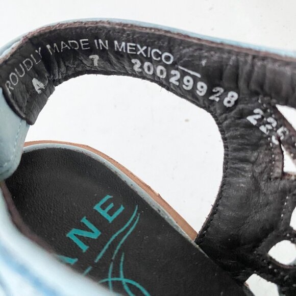 Lane SHALEY Robin Mule Blue Cowboy Boots Womens 7 Cowgirl Western Short Ankle - Picture 9 of 11